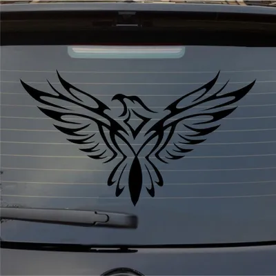 Produktbild von Heckscheibenaufkleber Adler Tribal Eagle Tattoo Vogel KFZ 55x55 cm Schwarz Glanz Auto Aufkleber Sticker