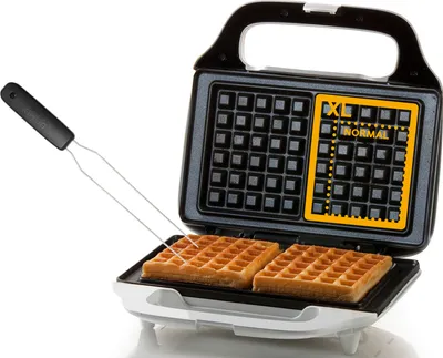 Produktbild von XL Waffelautomat mit Waffelgabel für leckere XL-Belgische Waffeln (230 x 135mm)