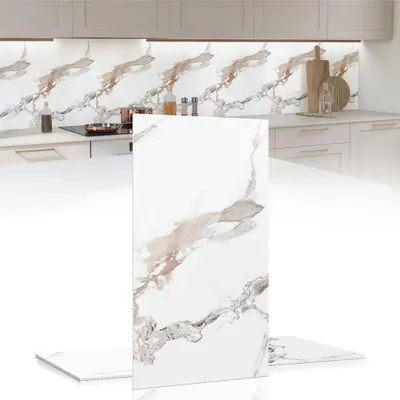 Obrázek produktu pro Peviasot, nástěnné panely, rozměr 120 x 60 cm, bílé s zlatými mramorovými vzory, kompozitní materiál – sada 8 kusů