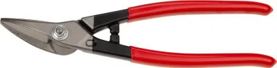 Image de Mini cisaille à tôle STUBAI isolée PVC, gauche – 200 mm – trempée par induction 60–62 HRC – coupes courbes et coupes continues – cisaille à tôle professionnelle avec poignée antidérapante