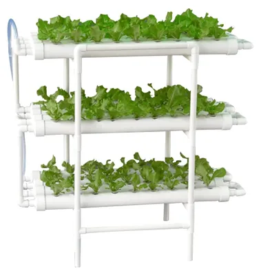 Produktbild von Hydroponisches Anbausystem mit PVC-Rohren, 3 Ebenen und 108 Pflanzstellen für den erdlosen Pflanzenanbau im Smart Garden für Zuhause und Küche