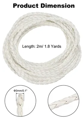Produktbild von Geflochtene Lederkordel Geflochtene Lederschnur Lederb?nder Rundes Lederband fš¹r Schmuckherstellung Binden Halsketten (3mm, 2 Yard, Wei?)