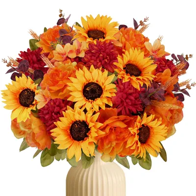 Kunstherbstblumen, 2 Bund, Chrysanthemen, 44x13x11 cm