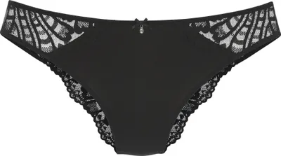 Produktbild von LASCANA Tanga Flora schwarz Größe 48/50
