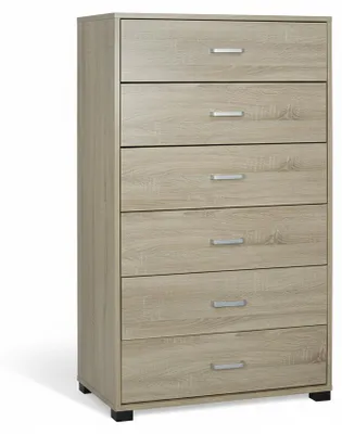 Immagine prodotto di Cassettiera Salvaspazio 6 Cassetti Mobile Settimino Legno 68x40x115 cm - Colore: rovere