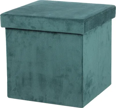 Obrázek produktu pro DOCHTMANN Taburet skládací s úložným prostorem petrolejový 38x38x38cm