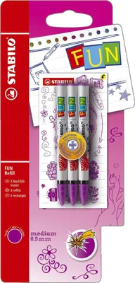 Produktbild von STABILO B-47355-5, Violett, Mehrfarbig, 0,5 mm, 3 Stück(e)