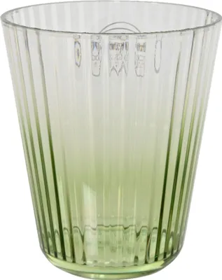 Produktbild von Trinkglas 10cm Kunststoff mit Rillen Transparent / Grün