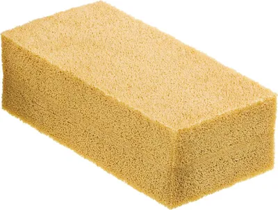 A single rectangular sponge on a white background.