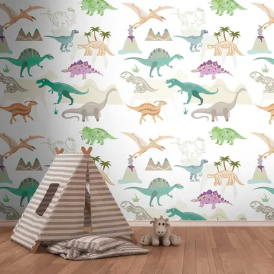 Produktbild von Profhome 391941-GU Fototapete Kindertapete creme beige grün lila 1,59 m x 2,8 m