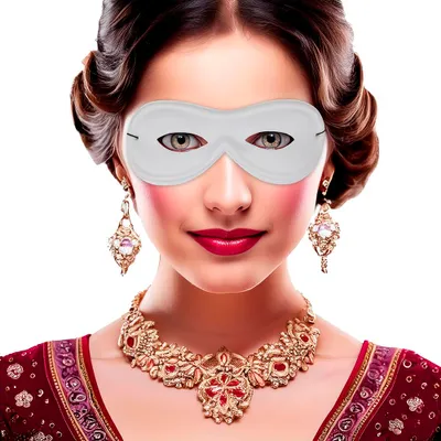 Image de Carnaval Venise Masque pour les yeux Mystique Party Fun Accessoire Théâtre Noir Blanc Élégant Fantaisie, Couleur : Blanc