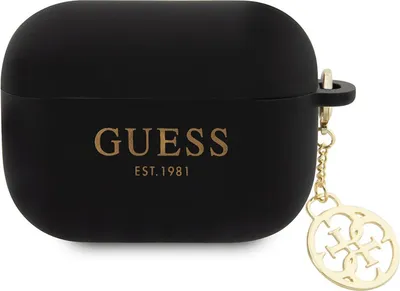 Produktbild von Guess, Hülle für AirPods Pro 2 Edition 4G Charm aus Silikon mit Anhänger, Schwarz