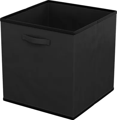 Zdjęcie produktu dla Intirilife 6x składane pudełko z tkaniny w kolorze czarnym - 26,7 x 26,7 x 28 cm - Wielofunkcyjne pudełko do przechowywania do połączenia z szafkami lub półkami