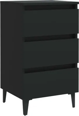 Obrázok produktu pre vidaXL Nočný stolík s kovovými nohami čierny 40x35x69 cm