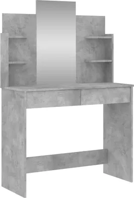 Obrázek produktu pro vidaXL Toaletní stolek se zrcadlem betonový šedý 96x39x142 cm