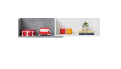 Produktbild von Furniture24 Hängeregal Wandregal Wandboard Sigma Si - 14 Weiß Lux/Beton