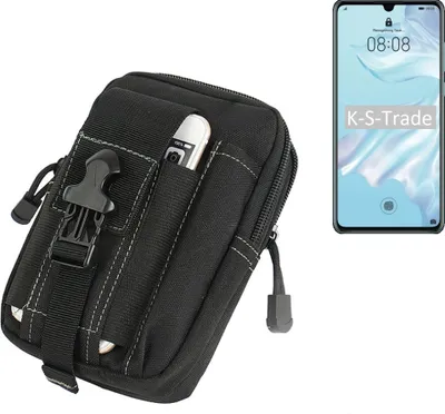 Produktbild von K-S-Trade Gürtel Tasche kompatibel mit Huawei P30 Lite Gürteltasche Holster Schutz Hülle Handy Hülle Smartphone outdoor Handy-Hülle schwarz