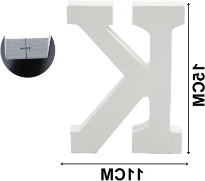 Productafbeelding van Houten Letters Cijfers - Decoratieve Tekens - Huis Versieren - Milieuvriendelijk Materiaal - 15 cm Hoog - Wit