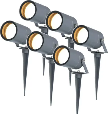 Image de HOFTRONIC - Lot de 6 spots à piquet jardin LED GU10 4W 345lm 2700K IP65 Anthracite