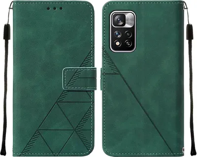 Image de Etui en cuir pour Xiaomi Poco X4 Etui design NFC avec embossage, porte-cartes et support vert