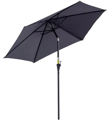 Produktbild von Neigbarer Gartenschirm 2,6 x 2,4 m mit Kurbel, aus Aluminium und Polyester, grau und schwarz.