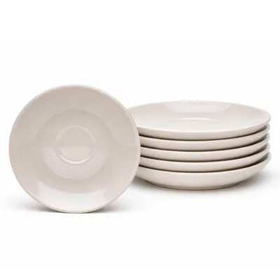 Produktbild von Kaffee-Untertasse Malmö 14,5 cm taupe 6er-Set Steingut – Van Well – spülmaschinen- & mikrowellengeeignet
