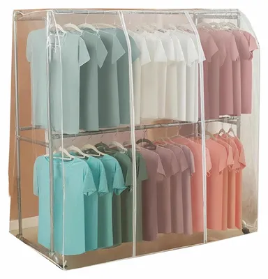 Produktbild von Kleiderschrankabdeckung, 150 cm hoch – Transparenter Schutz für Kleidung