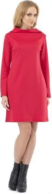 Produktbild von Damen Minikleid A-Form Kleid Tunika mit Kragen; Rot/S/36