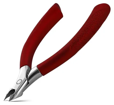 Obrázok produktu pre Precízne klieštiky na odstraňovanie kožičky, 5 mm, s gumovou rukoväťou, červené, nástroj na manikúru