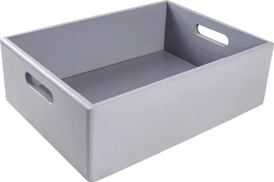 Zdjęcie produktu dla Creative Deco XL Duża Drewniana Skrzynia z uchwytami | 40 x 30 x 13 cm (+/- 1 cm) | Szara| Idealna na dokumenty, zabawki i narzędzia