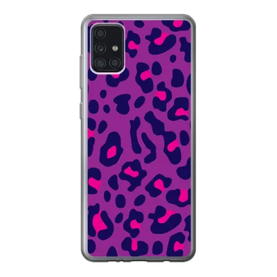 Produktbild von MuchoWow® Handyhülle Schutzhülle Hülle für Samsung Galaxy A52 5G Pantherdruck - Lila - Rosa Silikon Softcase Handy Hülle - Umschlag