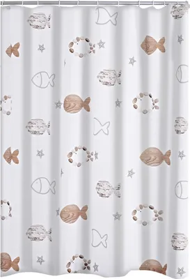 Produktbild von Ridder Duschvorhang Textil Fishes 180x200 cm beige 47819