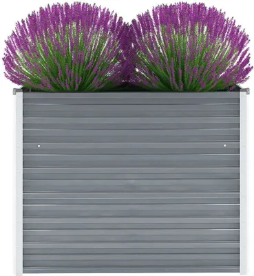 Zdjęcie produktu dla vidaXL Podwyższone łóżko ogrodowe Stal ocynkowana 100x40x77 cm Szare
