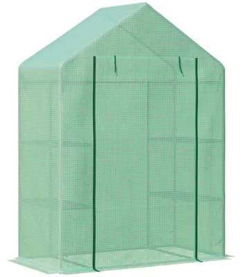 Produktbild von Garten Gewächshaus Foliengewächshaus Regalebenen begehbares Gartenhäuschen