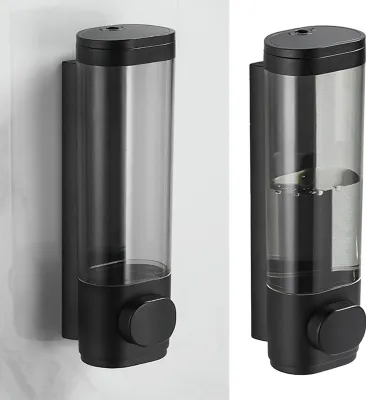 Obrázok produktu pre 300 ml ručný dávkovač mydla - nástenný, ručný tlak, na umývací prostriedok, krém, sprchový gél a šampón, vhodný do kúpeľne a kuchyne