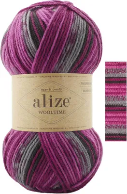 100g Sockenwolle Alize Wooltime 11018 Ladies Night