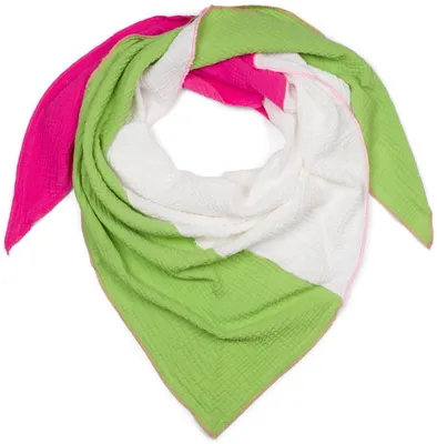 Produktbild von styleBREAKER Damen Musselin Dreieckstuch 3-farbig | Pastell Schal aus Baumwolle für Frühling & Sommer | Leichtes Dreieckstuch aus Musselin Stoff |  Italy