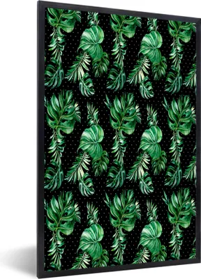 Produktbild von MuchoWow® MuchoWow® Gerahmtes Poster Blumen - Blätter - Monstera 40x60 cm - Poster mit zchwarzem Bilderrahmen - Papierdruck - Wandbilder