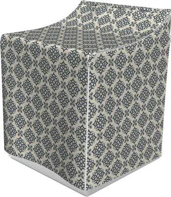 Produktbild von ABAKUHAUS orientalisch Waschmaschienen und Trockner Bezug, Zeitloses Ostmotiv, Dekorativer Bezug aus Stoff, 70x75x100 cm, Blaugrau Beige