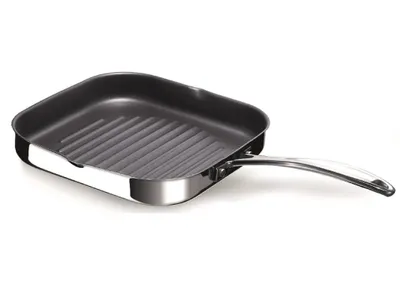 Produktbild von Beka CHEF Grillpan 068284 Bratpfanne, Edelstahl, Induktionsherd-geeignet, Antihaftbeschichtung