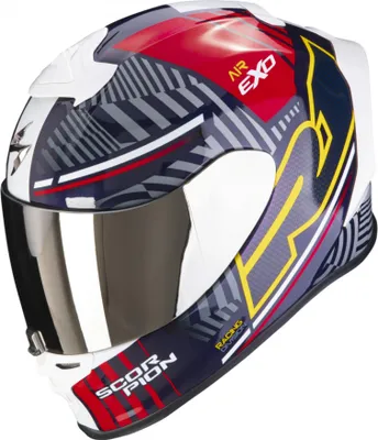 Obrázok produktu pre Motocyklová prilba SCORPION EXO-R1 EVO AIR VICTORY, červená/modrá/žltá, veľkosť L