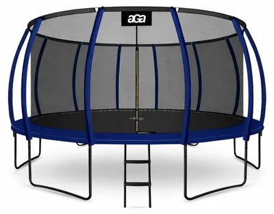Produktbild von Aga SPORT EXCLUSIVE Trampolin 496 cm 16 ft Dunkelblau, Kindertrampolin, Gartentrampolin mit Sicherheitsnetz + Schutznetz + Leiter