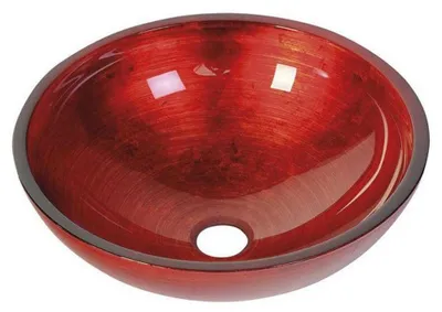 Productafbeelding van Sapho MURANO ROSSO IMPERO: Glazen wasbak, opzetmodel, diameter 40 cm, rood