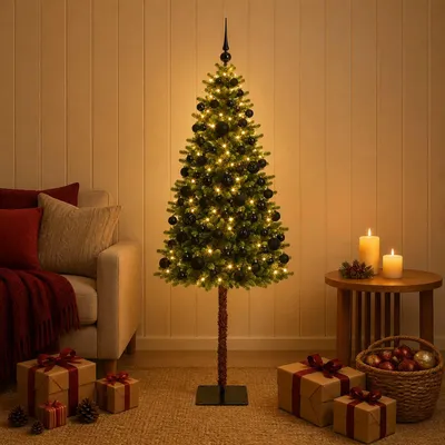 Obrázok produktu pre Umelý vianočný stromček s ozdobami, výška 180 cm, 300 LED svetiel