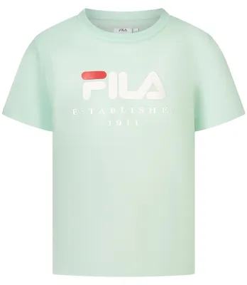 Produktbild von Grünes Mädchen T-Shirt aus Baumwolle mit Print und Logo
