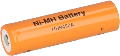 A single orange battery is shown against a white background.