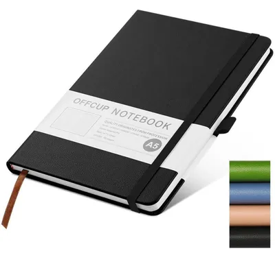 Produktbild von Notizbuch A5 liniert, 192 Seiten, Hardcover, Gummiband, 80gsm Papier, Schwarz