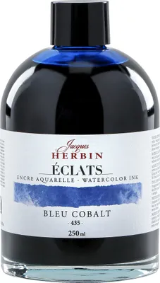 Produktbild von Jacques Herbin 2x Aquarelltine Éclats, Flasche 250ml - Kobaltblau 18435T