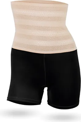 Produktbild von Figurformender Bodyshaper Longpants ( Beige-Schwarz / S ) Highwaist Miederhose mit Bauchweg Effekt - Shapewear Bodypants, bequemer Miederslip Hohe Taille