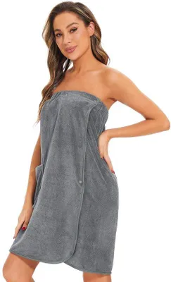 Produktbild von Saunakilt Damen grau elastisch mit Druckknöpfen und Tasche